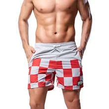 Мужские пляжные шорты из полиэстера, летние пляжные шорты для серфинга, быстросохнущие мужские шорты для плавания с подкладкой, Плавки размера плюс