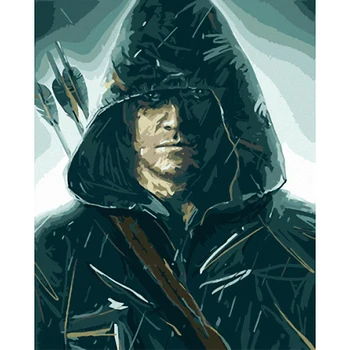 

Frameless picture on wall acrylic paint by numbers diy painting by numbers unique gift oil painting The Avengers-Green Arrow