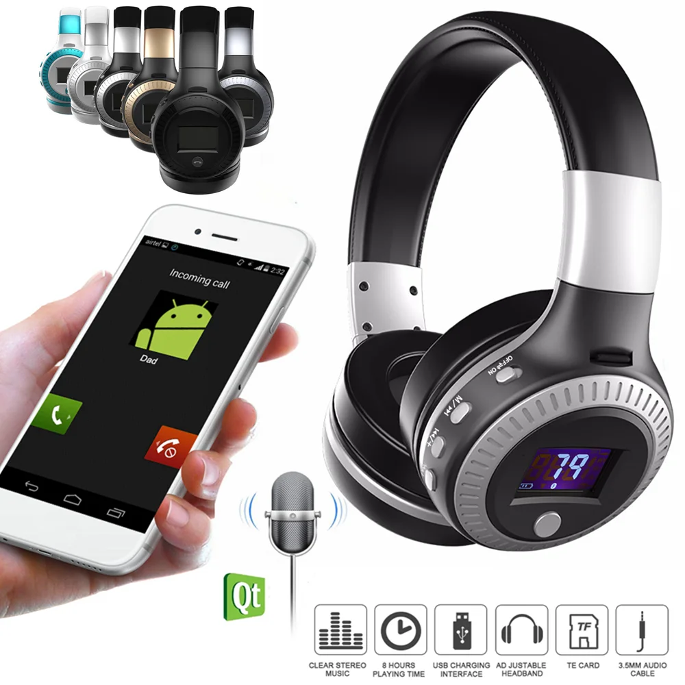 

Zealot B19 Wireless Bluetooth 4.0 Stereo Headphone TF Card FM Radio LCD Headset