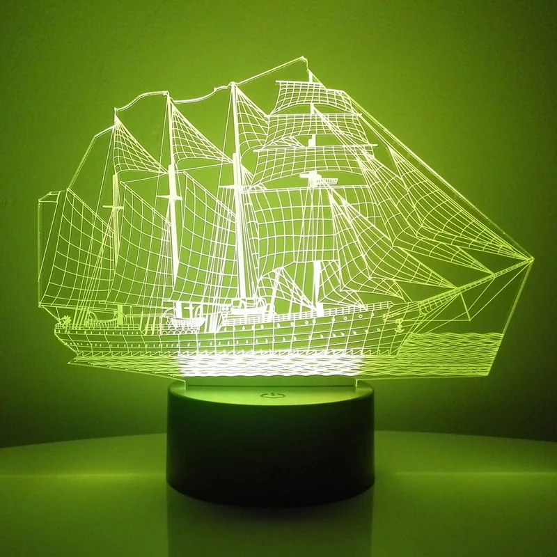 remote boat 3D night lamp 800