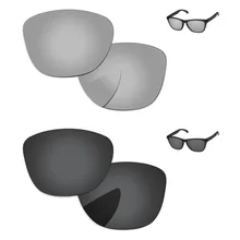 Черный и хром серебро 2 пары Поляризованные замена оптические стёкла для Frogskins Солнцезащитные очки женщин рамки UVA и UVB защиты