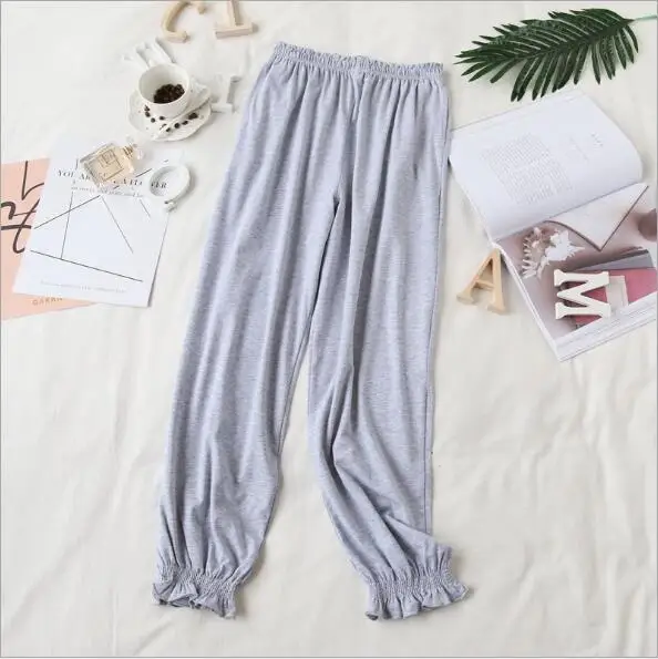 Fdfklak продукт, пижамные брюки, брюки для женщин, летняя хлопковая одежда для отдыха, пижамные штаны, женские штаны для сна, M-XXL, Q1152 - Цвет: gray