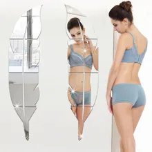 Съемный перо зеркало наклейки на стену Наклейка дом винила искусства украшения комнаты DIY 23