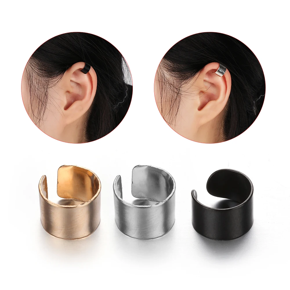 

2 PCS /1 Pair Women's Fashion Unisex Punk Rock Ear Earrings Cuff Earrings Wrap No Piercing-Clip On Jewelry Accessories