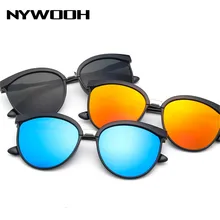 NYWOOH Винтаж «кошачий глаз» Для женщин Роскошные Зеркало Солнцезащитные очки UV400 Для мужчин Классический бренд Пластик солнцезащитных очков оттенками для дам