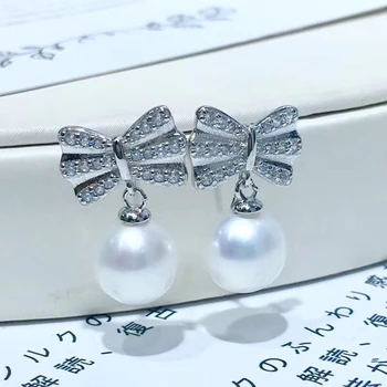 

European 925 Sterling Silver Earrings Findings Stud Earrings Settings Mountings Parts Mounts for Pearl Jade Corals Stones Beads