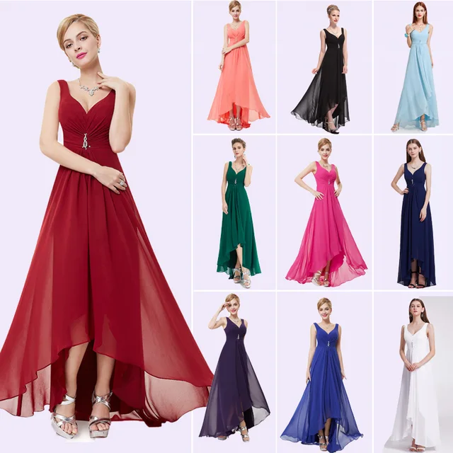 Formal Evening Dresses EP09983 Ever Pretty 2018 New Arrival Real Photo Plus Size Double V Neck Rhinestones Long Evening Dress 1