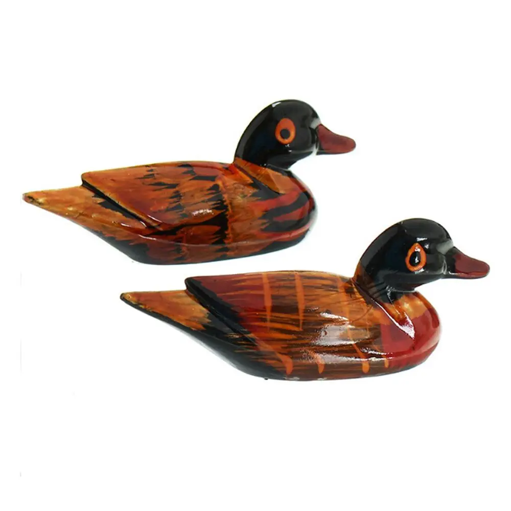 1 Pair Resin Mandarin Duck Animal Miniature Fairy Garden Home