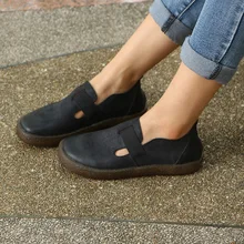 Оригинальные тонкие кожаные туфли в стиле Mori; круглый носок; закрытый носок; мягкая подошва; бабушкины туфли; женская обувь для активного отдыха