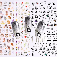 1 лист наклейки для ногтей 3D милые наклейки для ногтей панда цветы фрукты дизайн забавные очаровательные маникюрные Советы украшения BEF323-350