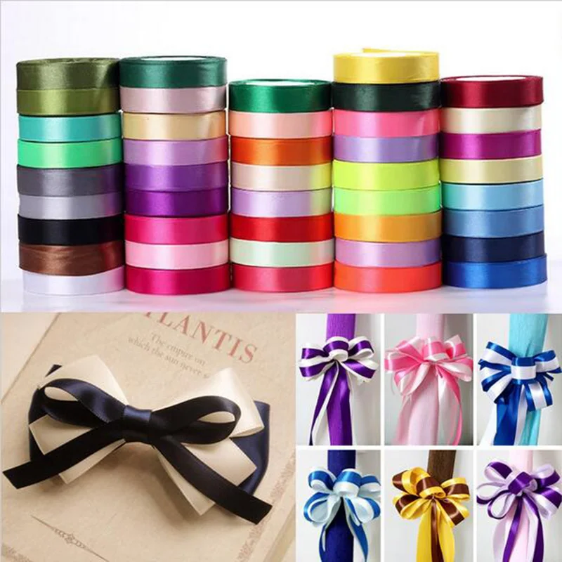 

15mm Satin Ribbon 22M Organza Polyester Ribbon For Wedding Party Decoration Webbing Crafts Gift Packing Belt 6ZA074