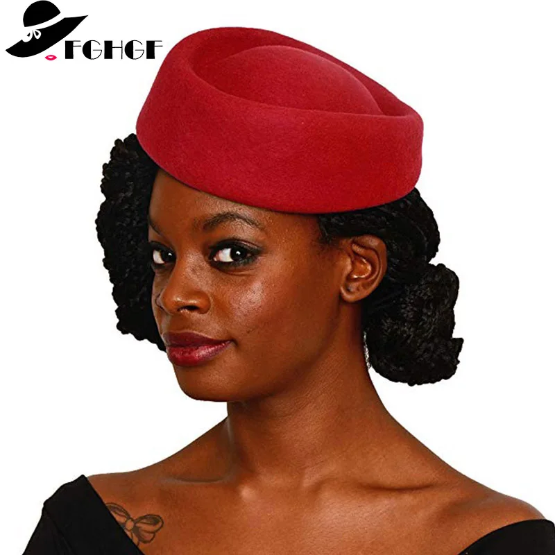 Wool Air Hostesses Pillbox Hat 
