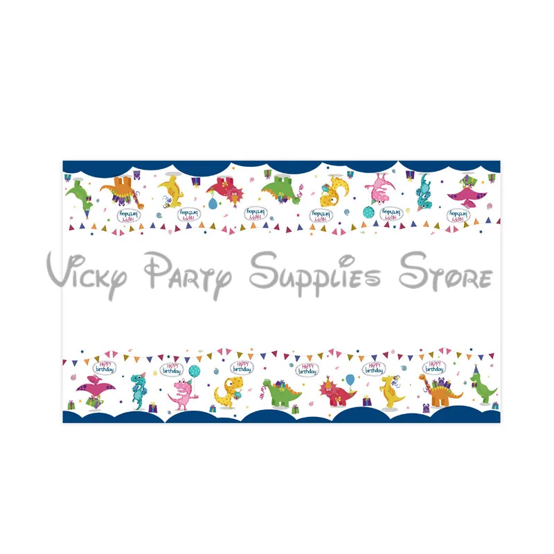 New Color Cartoon Dinosaur Disposable Tablecloth Theme Birthday Baby Shower Plastic Party Tableware Supplies | Дом и сад