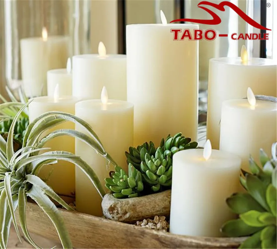 Set of 3 LED Candle Flameless Luminara Moving Wick Candle Lights