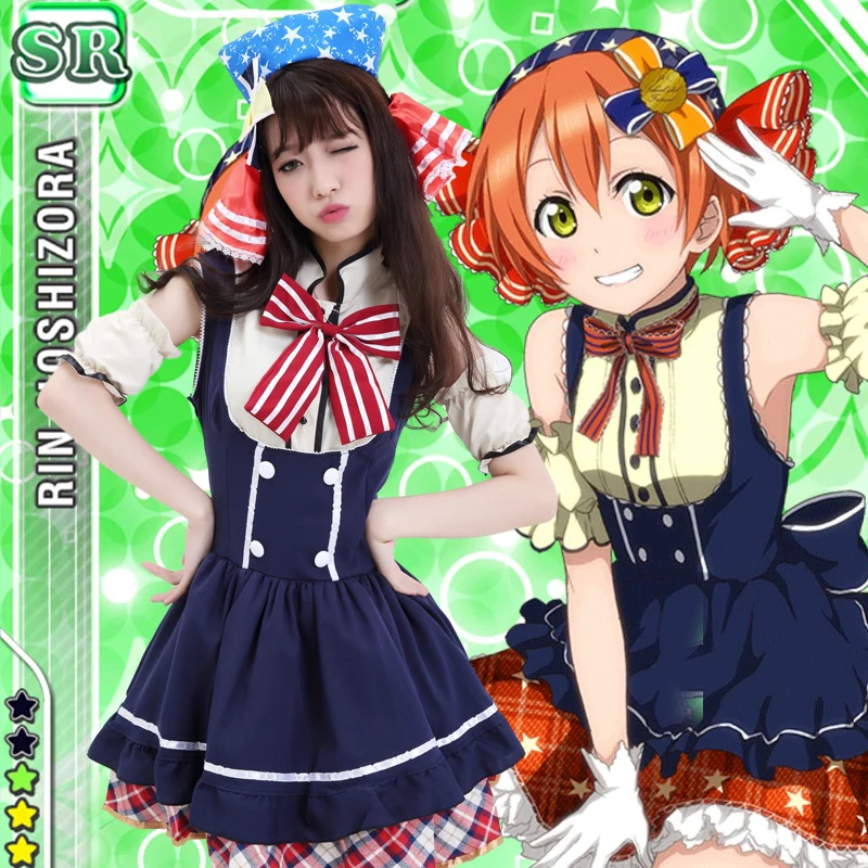 Lovelive! Костюм для косплея аниме Love Live Rin Hoshizora|cosplay costume maid dress|rin hoshizora cosplayanime love live |
