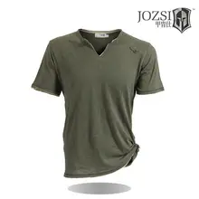 Мужская Уличная футболка, одежда из хлопка с коротким рукавом, футболка с v-образным вырезом, Спортивная футболка, одежда