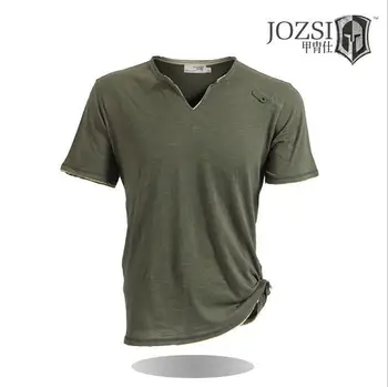 

Men's Outdoor t-shirt wear 100% Cotton short sleeved t-shirt V Collar Sports t shirt clothing
