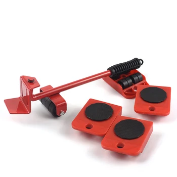 

5Pcs Red Furniture Moving Transport Set Furniture Lifter Heavy Stuffs Moving Tools