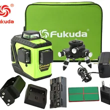 Fukuda 3D 12 линий лазерный уровень зеленый/красный лазерный уровень самонивелирующийся 360 горизонтальный вертикальный крест супер мощный