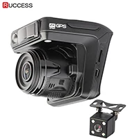 Ruccess Dash камера DVR 3 в 1 радар детектор с gps для России Full HD 1080P 1296P Dashcam 2 камеры видео рекордер для автомобиля - Название цвета: With Rear Camera