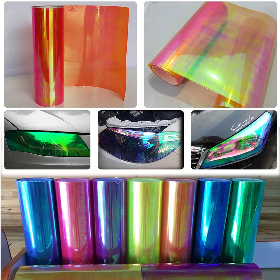 

0.3x9m(1x3ft) Chameleon Neo Red Color Headlight Taillight Fog Light Vinyl Tint Film sticker sheet