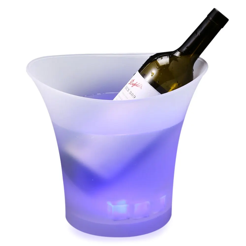 Ice Bucket 5L Colorful Plastic LED Ice Bucket Color Changing Bars