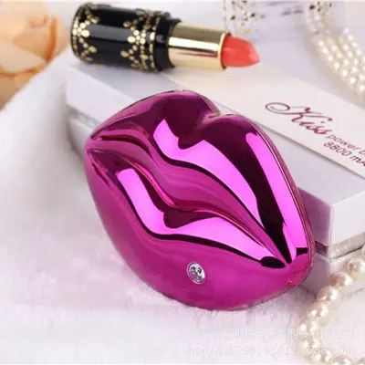 

Portable Charger, 8800mAh Power Bank Lip Design power bank 18650 Rechargeable External Backup Battery Charger for all Phone