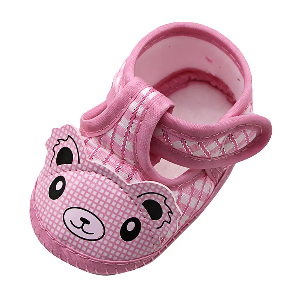 Детская нескользящая обувь с мягкой подошвой для новорожденных девочек; обувь с мягкой подошвой с изображением медвежонка для новорожденных; тонкие туфли; 11 - Цвет: C