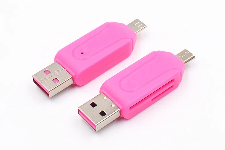 2 в 1 USB OTG кардридер Универсальный Micro USB OTG TF/SD кардридер телефонный удлинитель-переходник Micro USB OTG адаптер