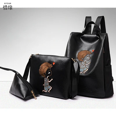 

2017 New PU Leather Backpack Shoulder Bag Backpack Women School Bags for Teenage Girls Back Pack Women Bolsa Mochila feminina