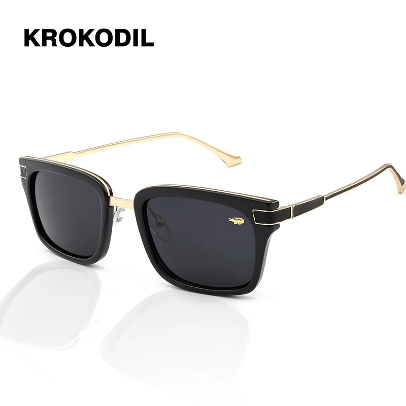 

Krokodil New Luxury Brand Designer Ladies Square Sunglasses Women Men Metal Temple Mirror Sun Glasses For Female 6657