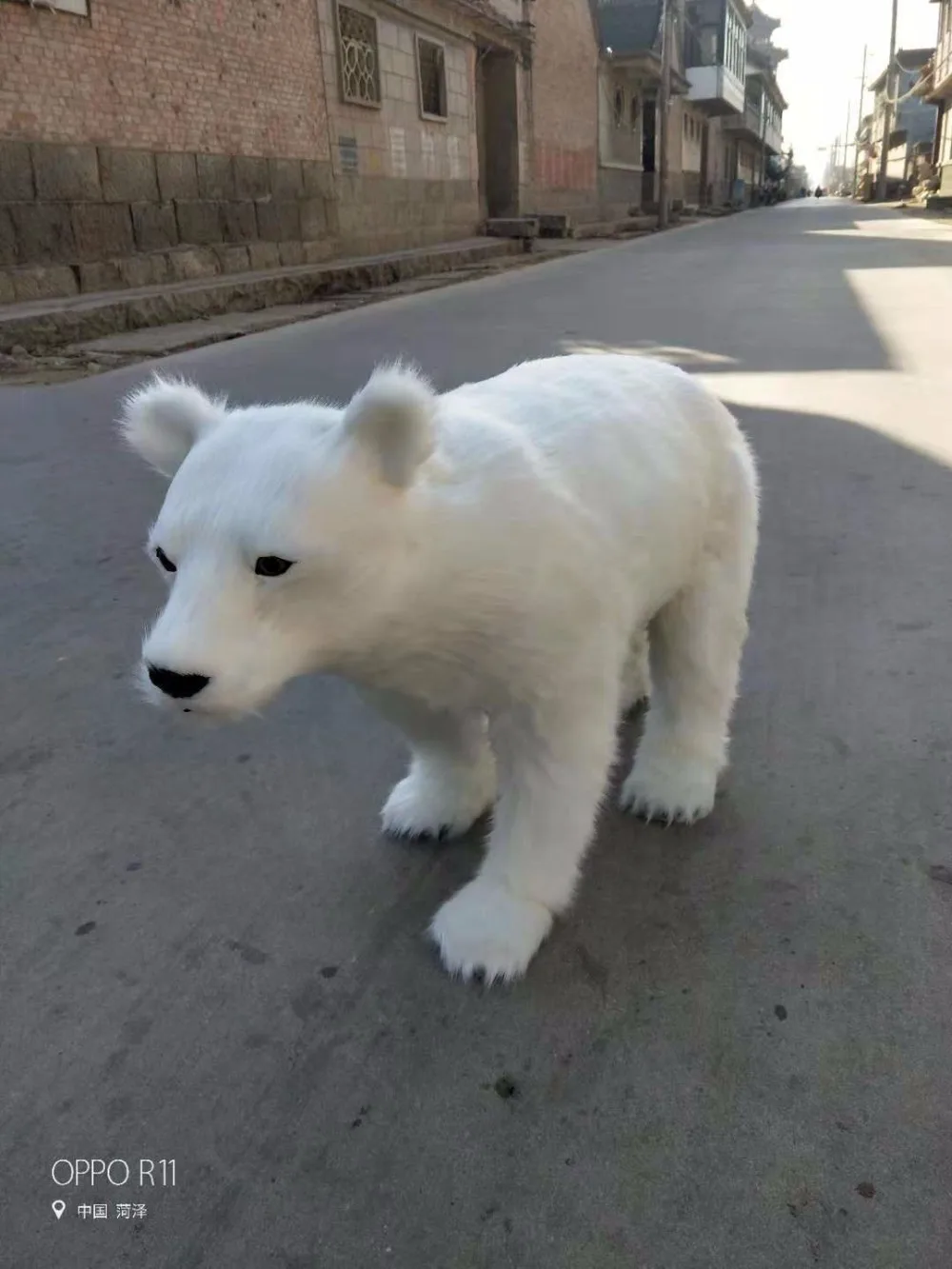 

huge simulation polar bear model toy plastic&fur big white polar bear toy props ,decoration gift about 100x60cm