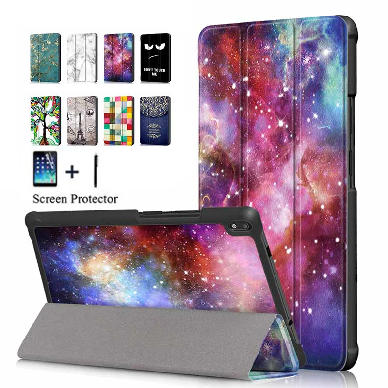 

For Lenovo Tab 4 8 Plus Tablet Case for Lenovo Tab 4 8 Plus TB-8704V Smart Wake Up Cover Flip Stand Leather Shell+Stylus