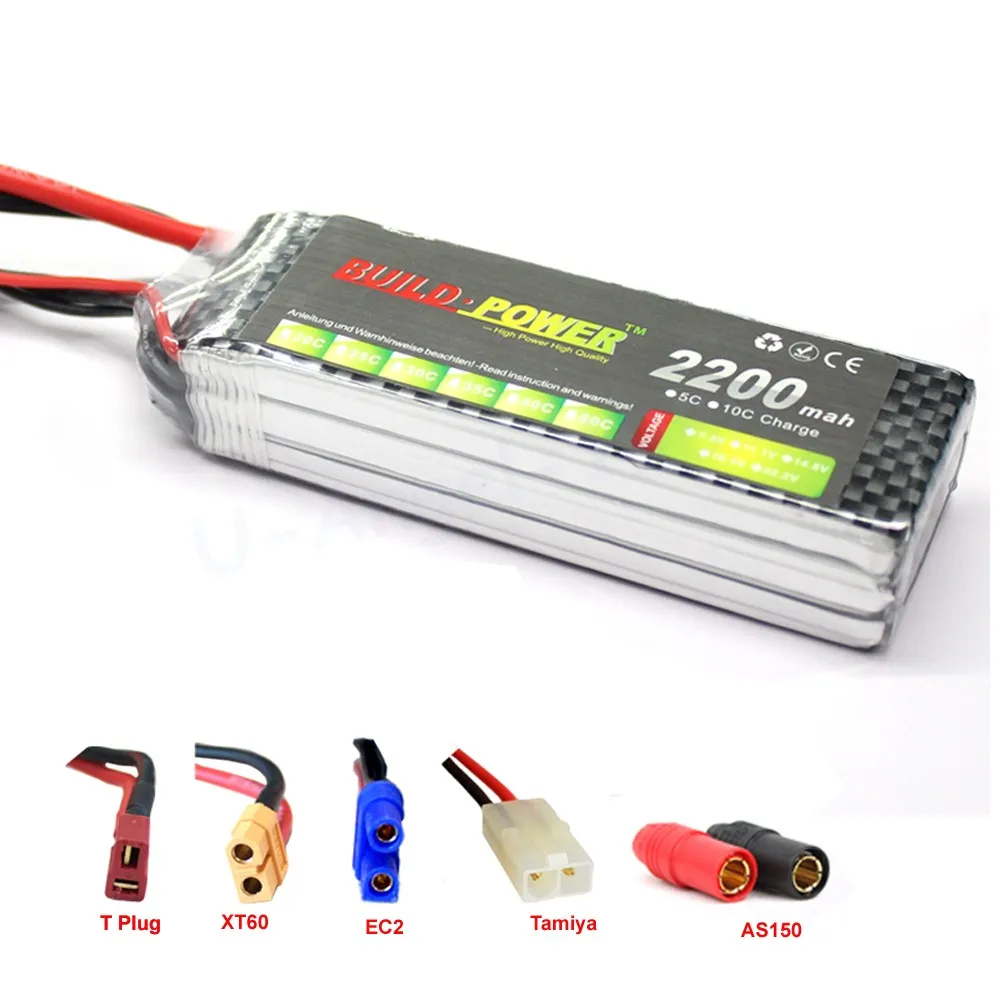 Оригинальная мощная Lipo батарея 7 4 V 11 1 14 8 18 5 22 2 2200mah 25c Max 50C для RC автомобиля лодки