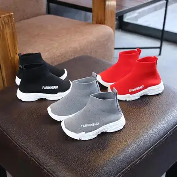 

Children Casual Shoes Girls Sneaker For Running Boys Casual Shoes Outdoor Anti-Slippery Fly Knit Kids Socks Shoe Sneaker 1-6Y