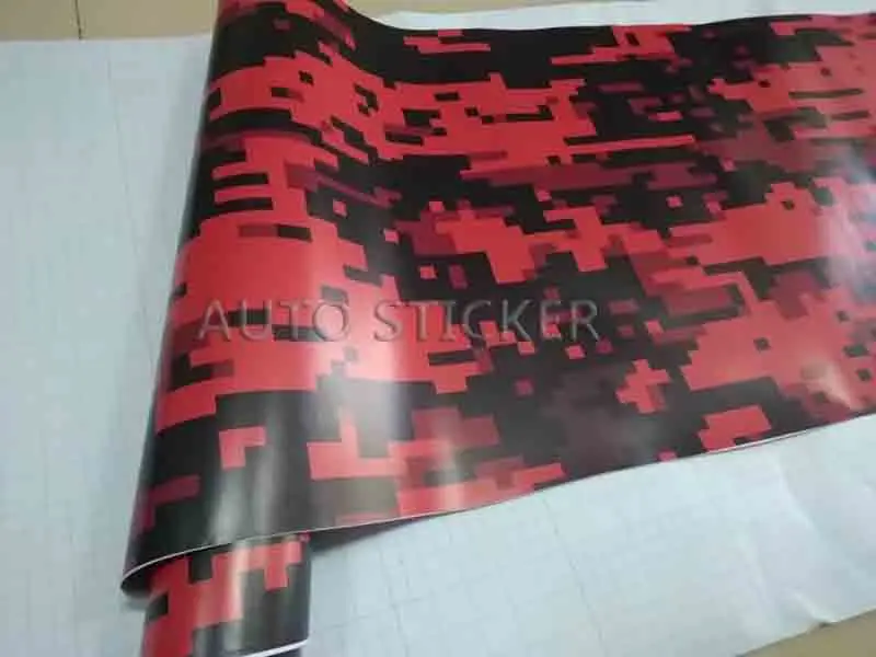 red black digital camo vinyl car wrap 55