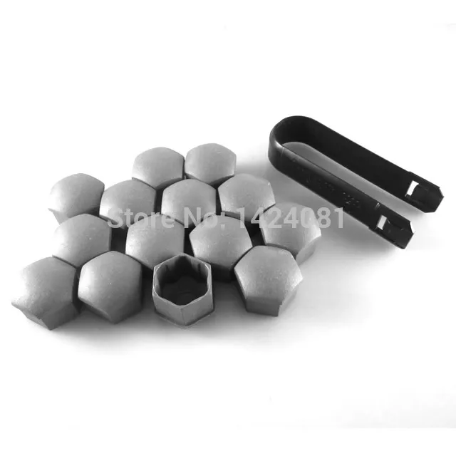 

24x Grey Wheel Lug Nut Center Cover Caps 17mm Size & Removal Tool for Audi A1 A3 A4 A5 A6 A7 A8 Q5 Q7 TT for Jetta Golf