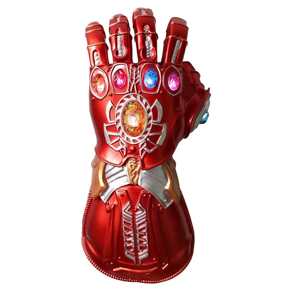 Endgame танос ПВХ светодиодный перчатки Железный человек Бесконечность рукавицы Косплей фигурки для детей и взрослых перчатки