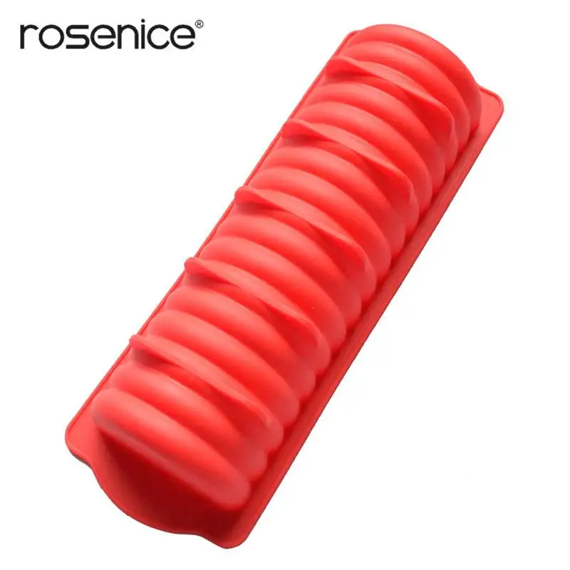 

Caterpillar Ribbed Loaf Pan Silicone Mold Bread Hot Dog Form Bakeware Chocolate Cake Toast Mould Bread Baking Supplies