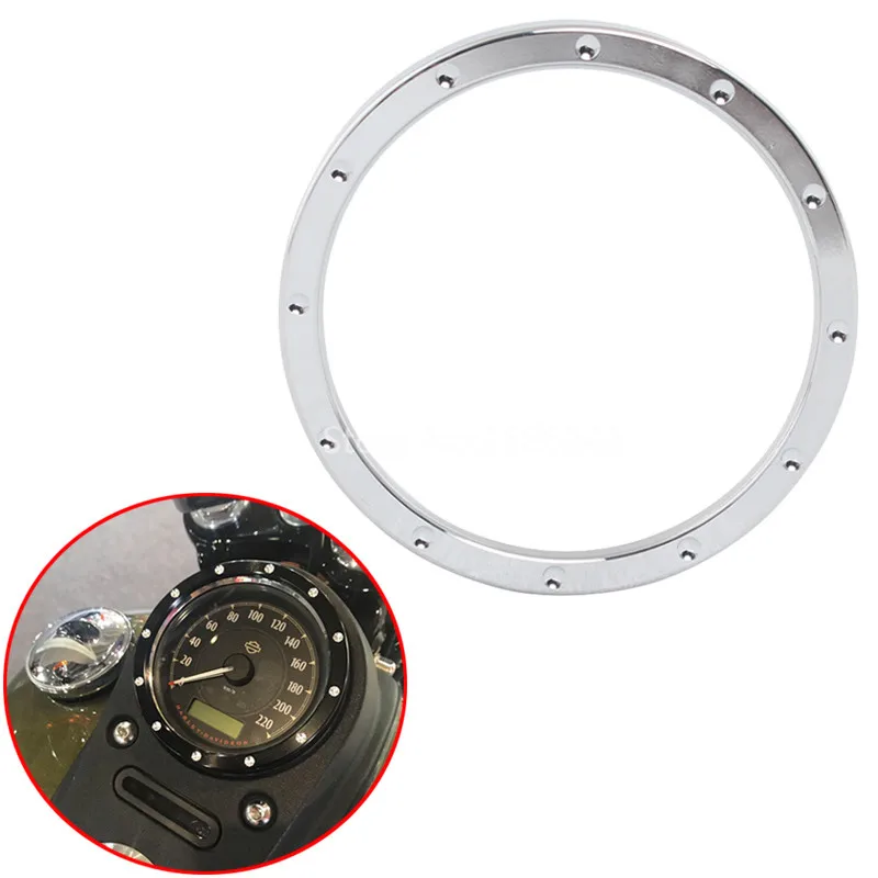 Chrome Speedometer Guage Bezel Decorate Cover Fit For Harley Sportster softail Dynain Covers