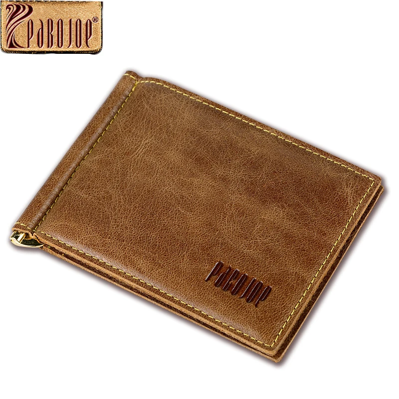 PABOJOE Mens Wallet Genuine Leather Credit Cards Holder Thin Casual