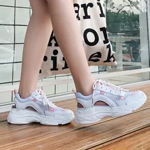 Летняя женская спортивная прогулочная обувь; сандалии со шнуровкой; дышащая прогулочная обувь на танкетке; модные легкие кроссовки;#4