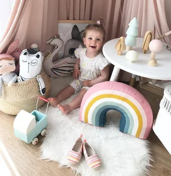 

Rainbow U sharp Neck Pillow Baby Girls Room Decorative Pillow Cushion Cute Baby Pillows Sleep Toys Stuffed Plush Dolls Birthday