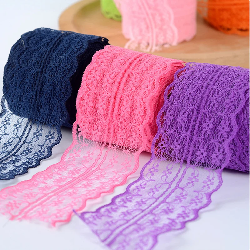

New 10m/ 4.5cm Lace Ribbon Lace Trim Fabric Rustic Wedding Decoration Handcrafted Embroidered Sewing Clothes Dress DIY Material