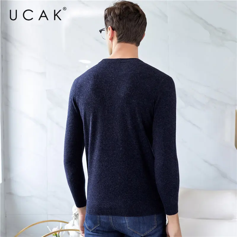 UCAK Brand Merino Wool Sweater Men Clothes 2019 New Arrival Autumn Winter Cashmere Pullover Men O-Neck Pull Homme Sweaters U3031 UCAK Brand Merino Wool Sweater Men Clothes 2019 New Arrival Autumn Winter Cashmere Pullover Men O-Neck Pull Homme Sweaters U3031