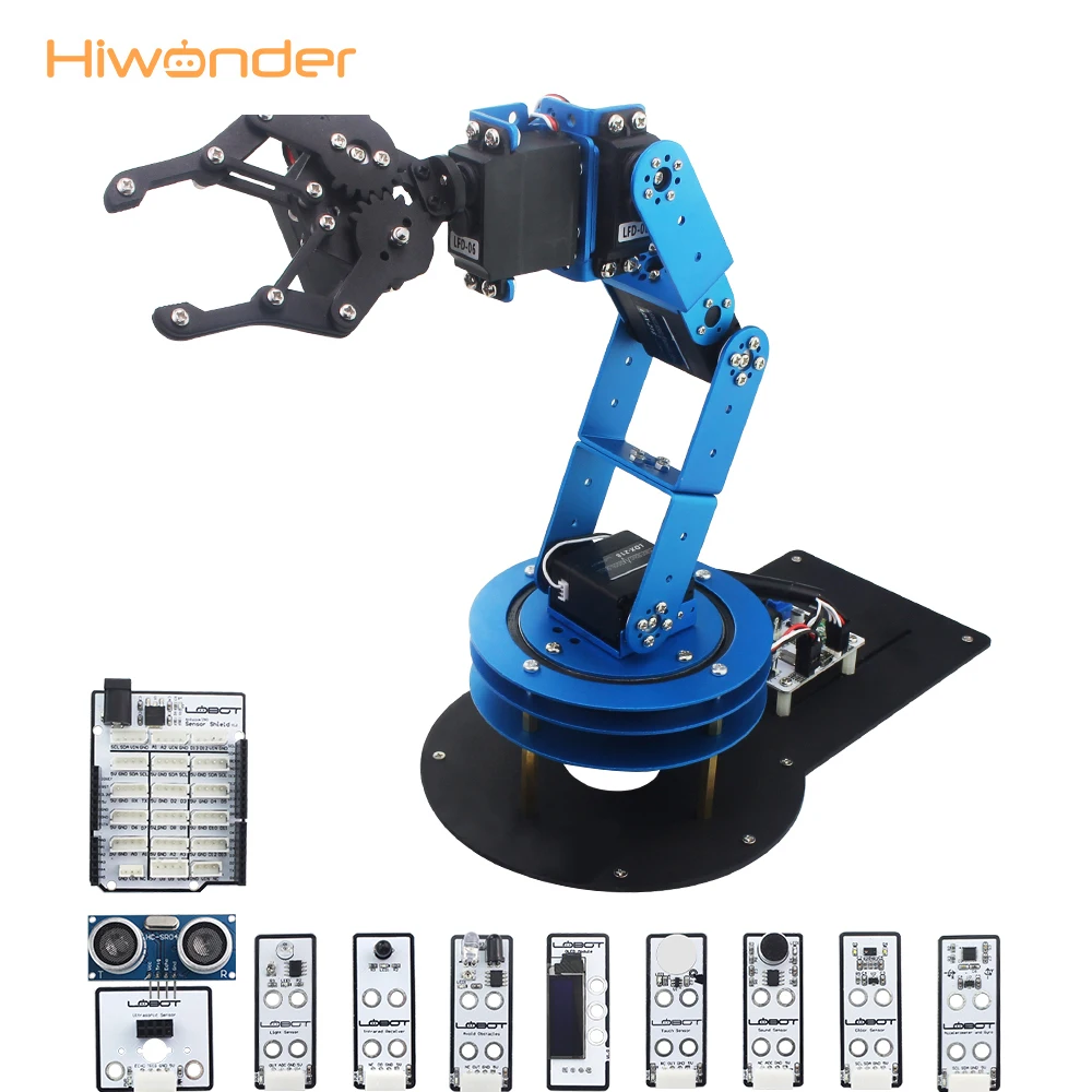 

Hiwonder 6DOF Mechnical Secondary Development Robot Arm with Servo and Controller for DIY Unassembled RC Parts toys for children