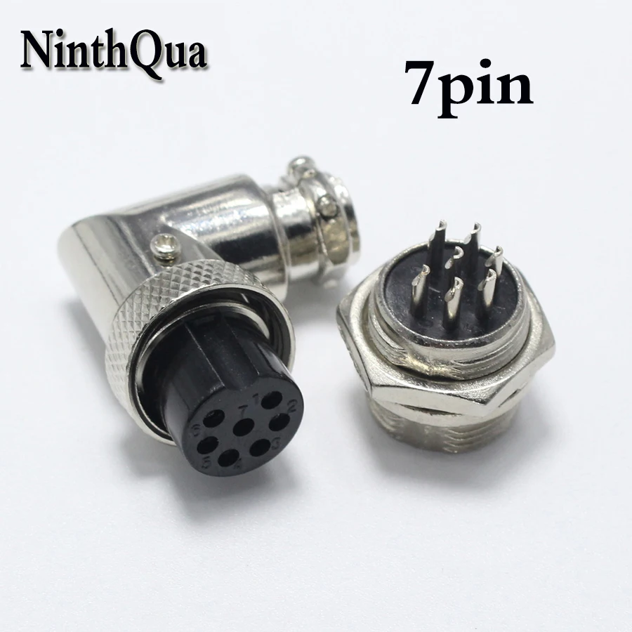 1 компл. Электрический GX16 M16 правый угол 7 Pin авиационный разъем 90 градусов Женский