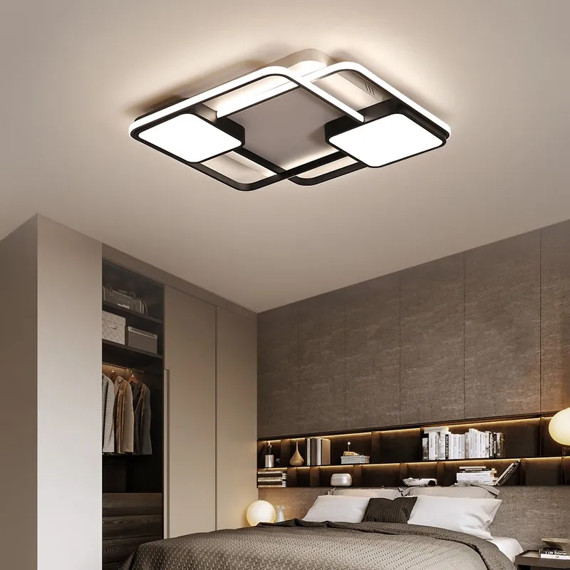 Новые креативные квадратные современные светодиодные потолочные лампы для гостиной спальни ресторана домашний закрытый алюминиевый светодиодный потолочный светильник AC90V-260V