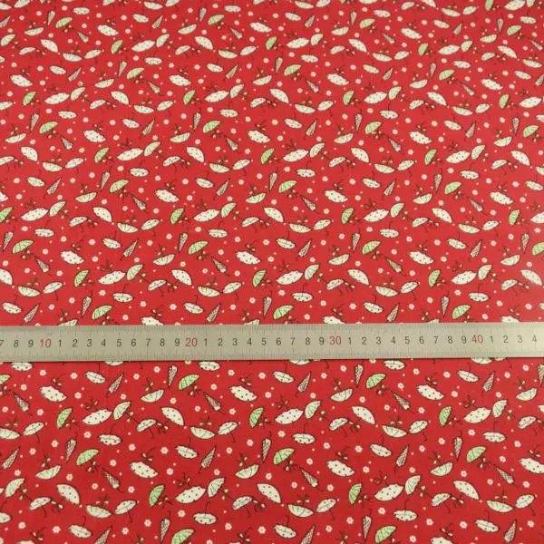 Booksew прекрасный белый зонтик дизайн темно-красный хлопок ткань предварительно срезанный жир четверть Tecido домашний текстиль Tissu Telas искусство работа платье