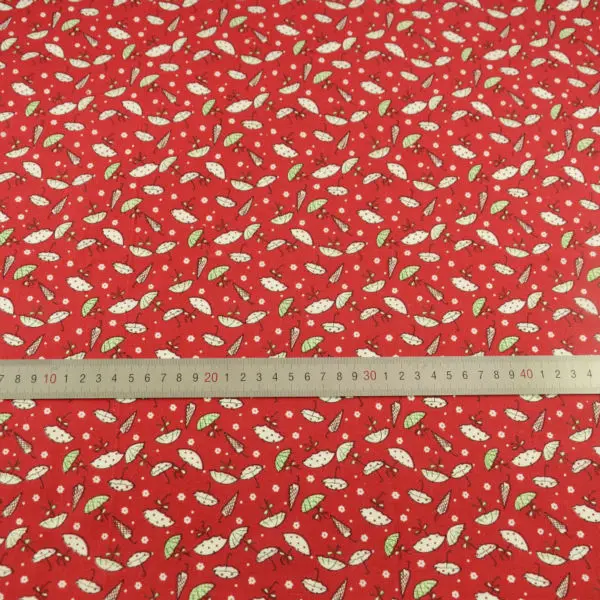 Booksew милый белый зонтик дизайн темно Красная хлопчатобумажная ткань
